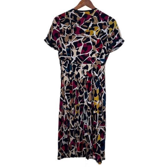 Diane Von Furstenberg DVF Chiquita Wrap Silk Dress Abstract Mosaic - Picture 3 of 6